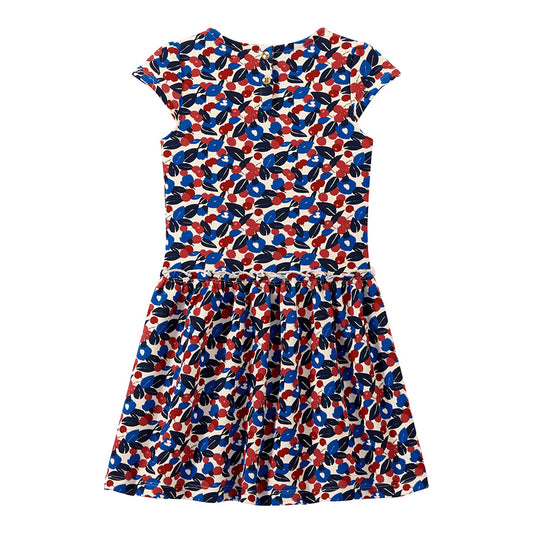 Petit Bateau Girl's Short Sleeve Printed Dress (Size 3A, 10A, 12A)