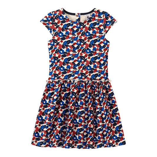 Petit Bateau Girl's Short Sleeve Printed Dress (Size 3A, 10A, 12A)