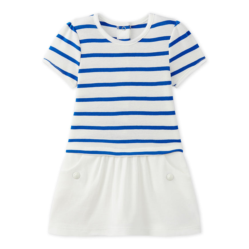 Petit Bateau Short Sleeve Striped Top Dress with Tulle Skirt (12m, 18m ...