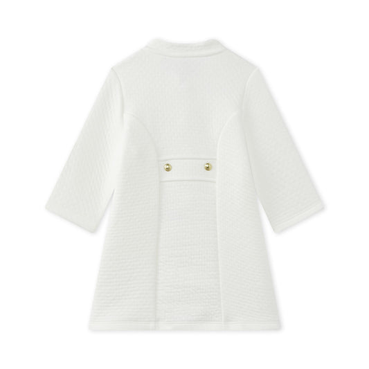 Petit Bateau Baby Girl White Coat (Size 12m)