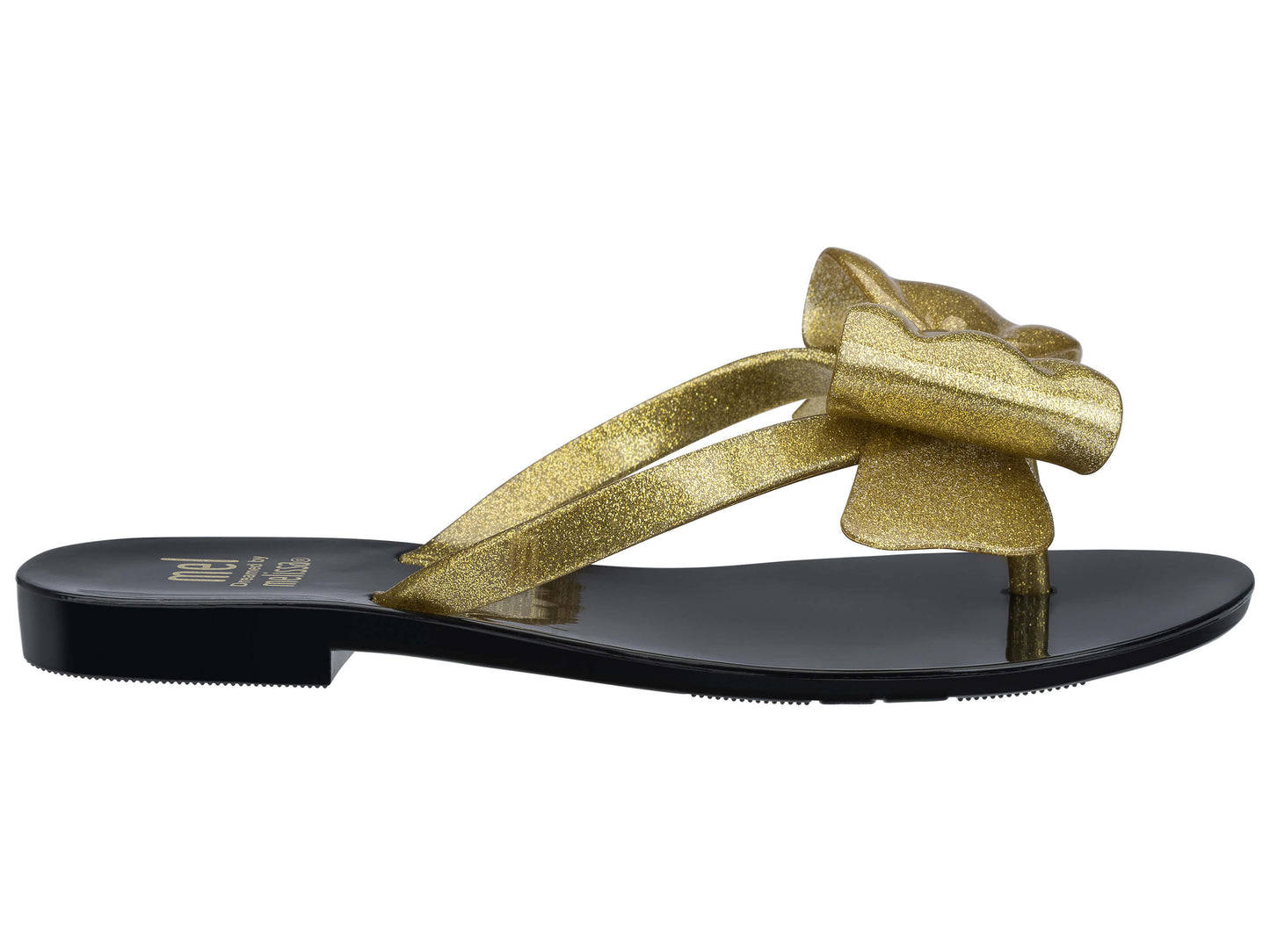 Mini Melissa: Mel Harmonic III in Black/Gold Sandal - (Size 11, 12, 2)
