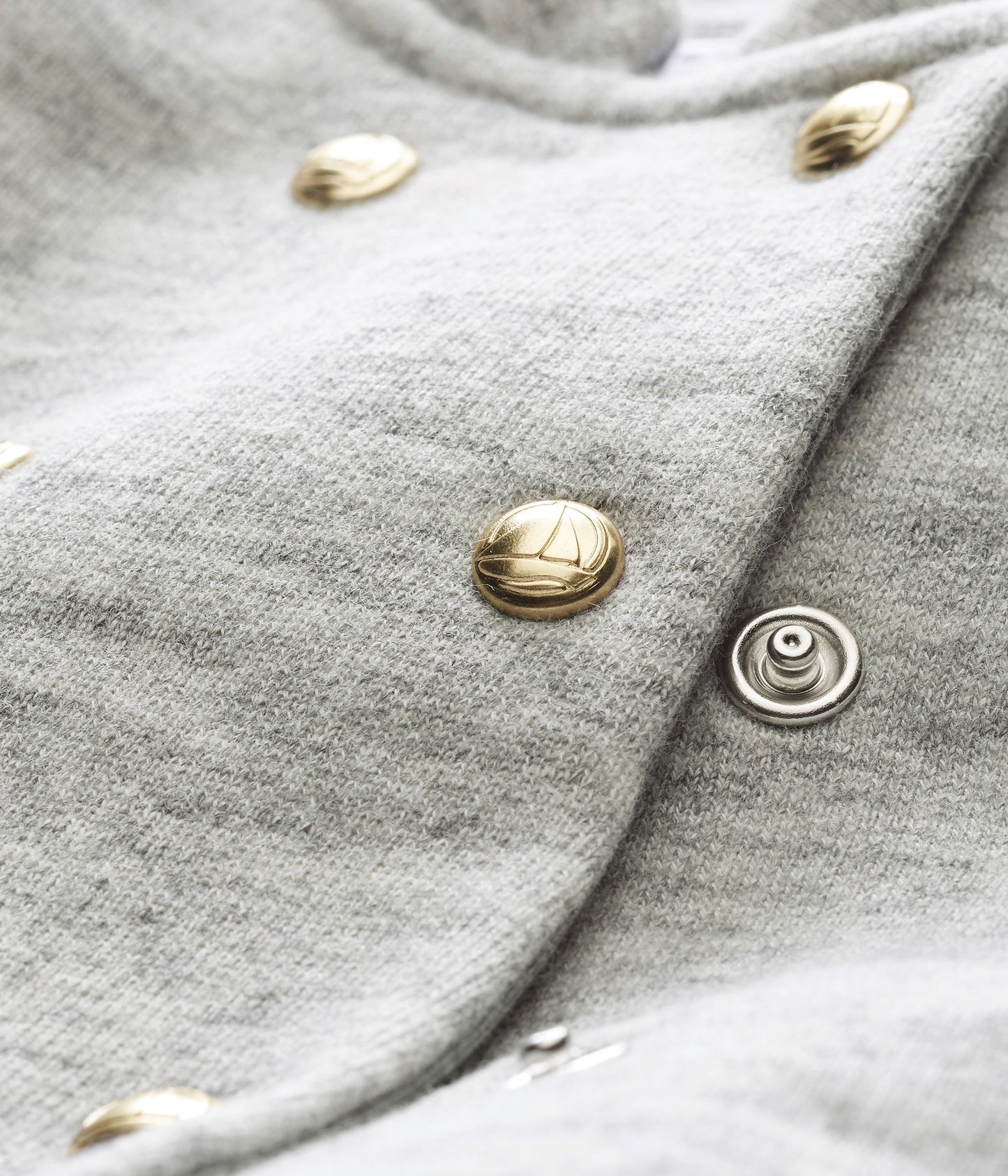 Petit Bateau Baby Girl Grey Cardigan with Gold Buttons (Size 3m)