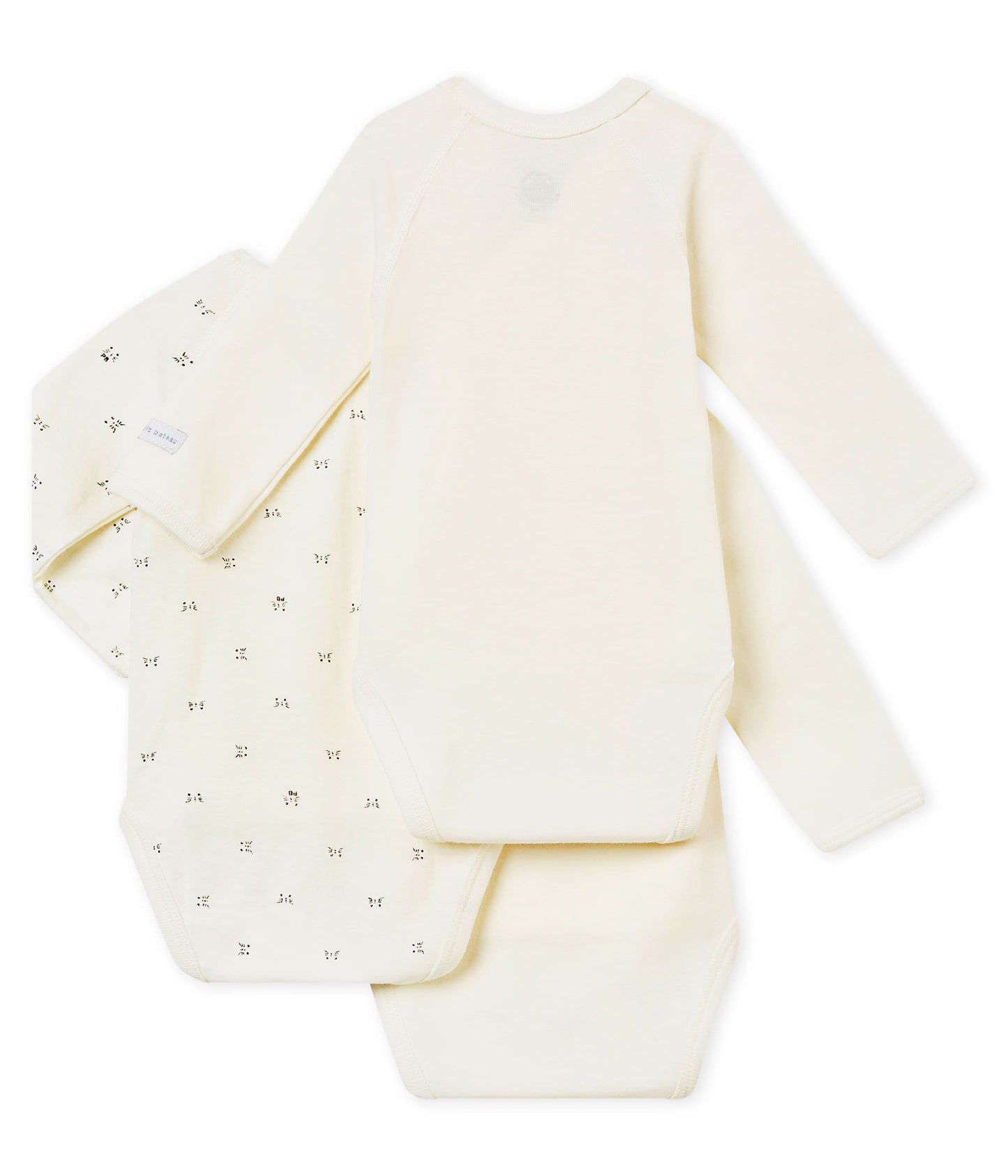 Petit Bateau Set of 3 Baby Long Sleeved Bodysuits (1m, 6m)