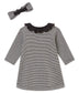 Petit Bateau Baby Girl 2 PC Set Long Sleeve Striped Dress and Headband (6m, 12m)