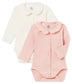 Petit Bateau Baby Girls Set of 2 Bodysuits with Collar (1m, 6m)