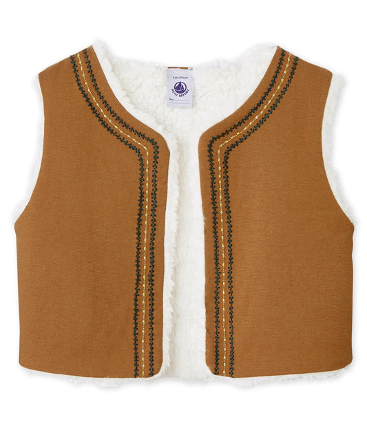 Petit Bateau Girl's Sherpa Vest (Size 3, 12)