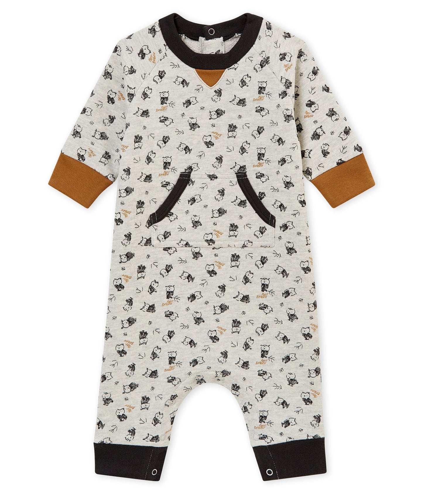 Petit Bateau Baby Boy Owl Print Romper (3m, 24m)