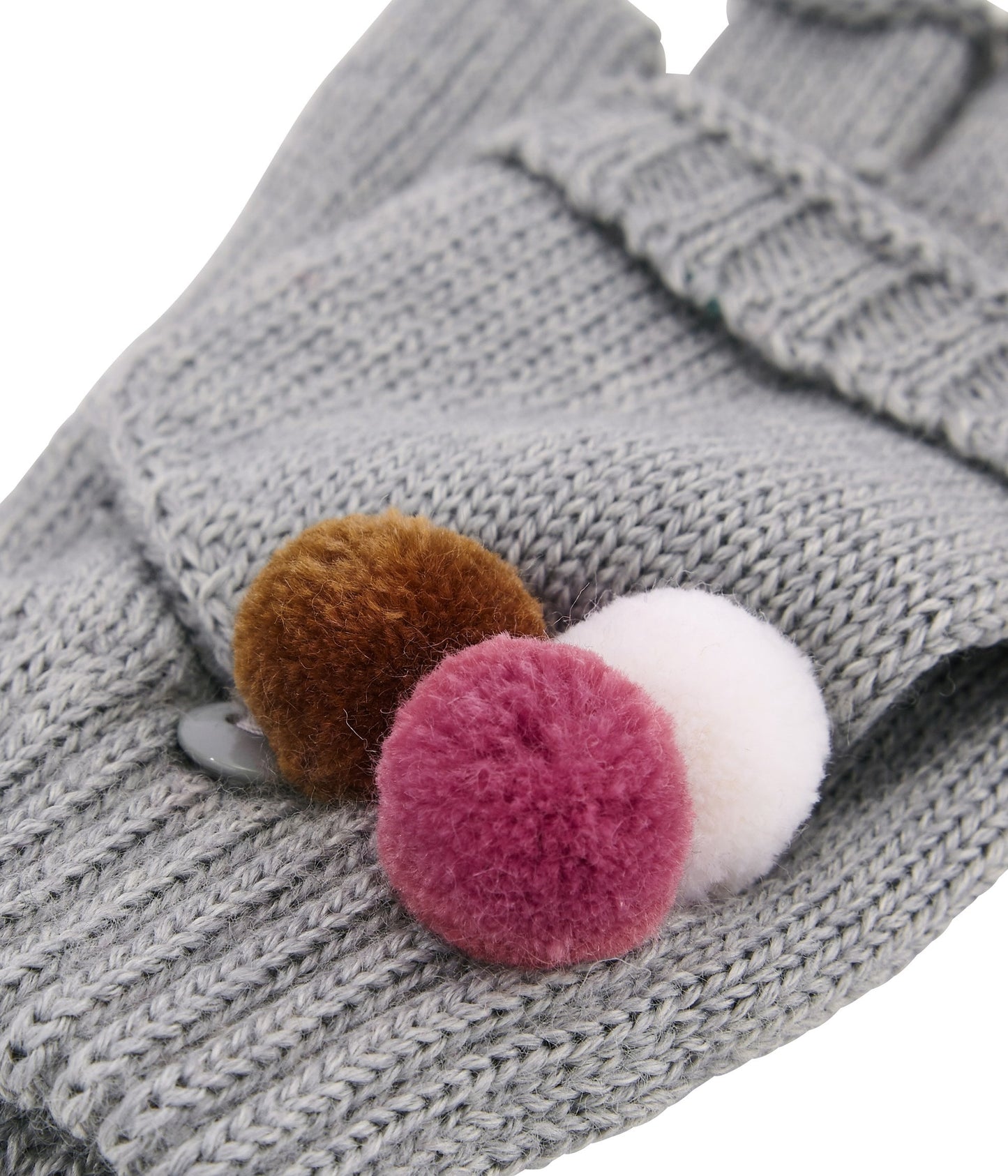 Petit Bateau Girl's Pompom Gloves (Size 3/4, 6/8)