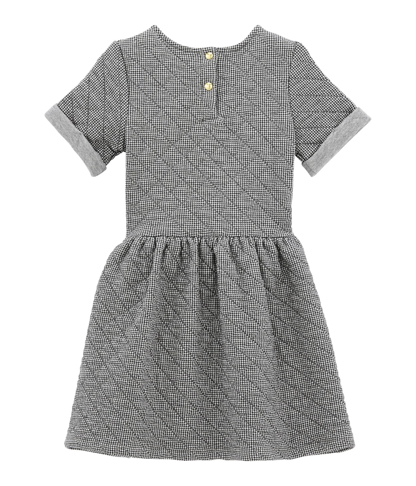 Petit Bateau Short Sleeve Quilted Mini Check Dress (Size 3A)