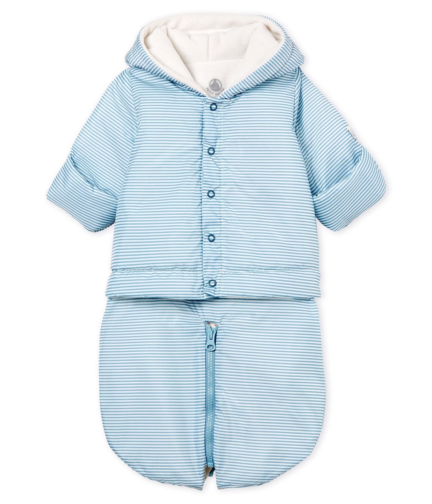 Petit Bateau Baby Striped Hooded 3-in-one Snowsuit (3m, 6m)