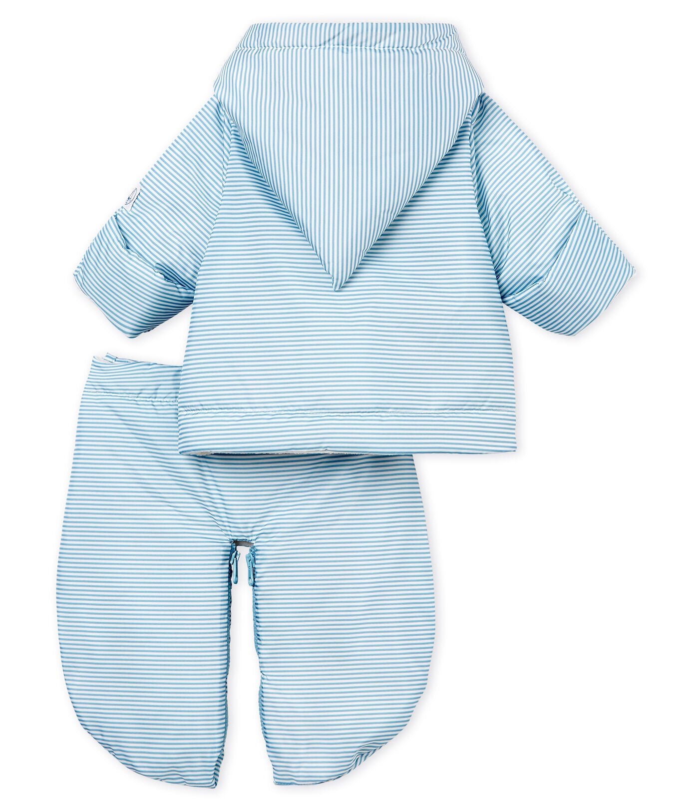 Petit Bateau Baby Striped Hooded 3-in-one Snowsuit (3m, 6m)