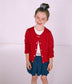 Petit Bateau Girl's Cardigan with Two Pockets in Red (Size 3)