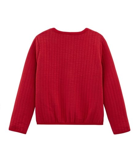 Petit Bateau Girl's Cardigan with Two Pockets in Red (Size 3)