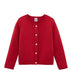 Petit Bateau Girl's Cardigan with Two Pockets in Red (Size 3)