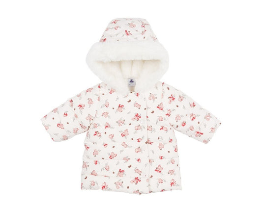 Petit Bateau Baby Girl's Puffy Hooded Floral Jacket (18m)
