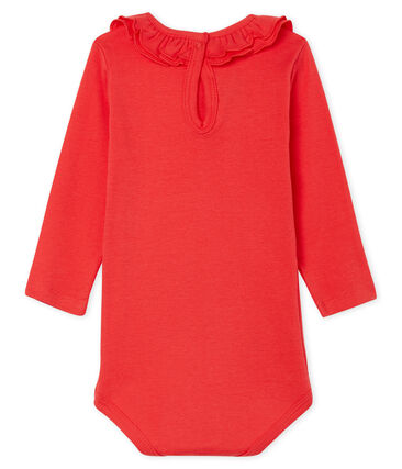 Petit Bateau Long-sleeved Bodysuit with Ruffle Collar (6m, 12m, 24m)