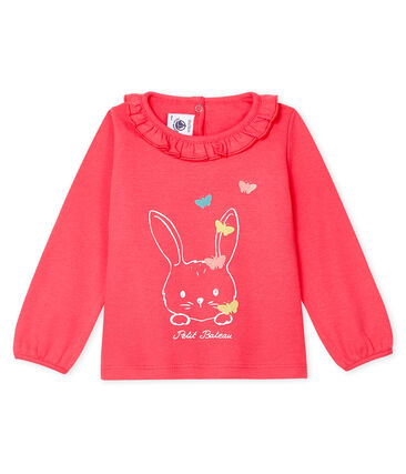 Petit Bateau Baby Girls' Long-Sleeved Blouse With Bunny Print (6m, 12m)