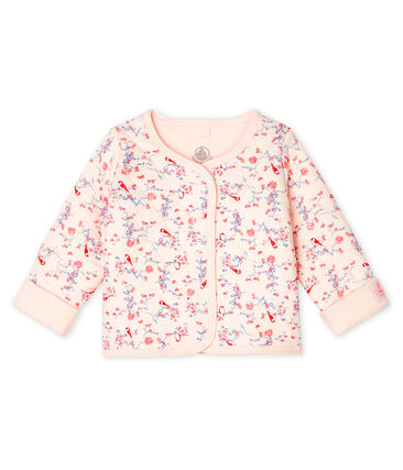 Petit Bateau Babies' Quilted Tube Knit Cardigan in Pink (1m, 3m, 12m)