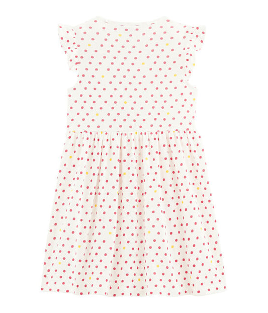 Petit Bateau Girls' Dots Print Dress with Bow (Size 4,  8, 10)