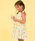 Petit Bateau Girls's Short Ruffle Sleeves Floral Dress (Size 3)