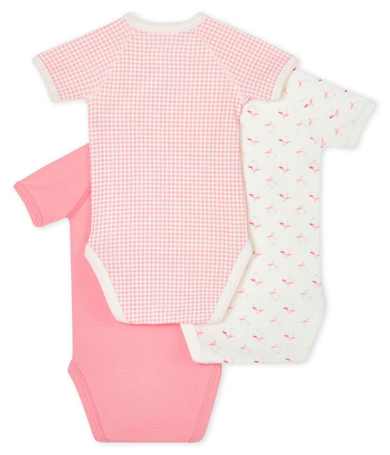 Petit Bateau Organic Cotton Short-Sleeved Bodysuit 3-PC Set (1m, 3m, 6m, 12m)