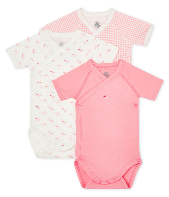 Petit Bateau Organic Cotton Short-Sleeved Bodysuit 3-PC Set (1m, 3m, 6m, 12m)