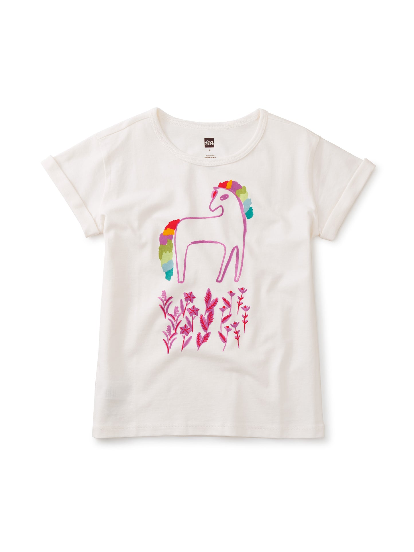 Tea Collection Magic Horse Rolled Sleeve Top