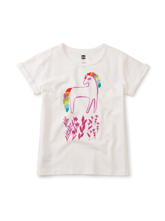 Tea Collection Magic Horse Rolled Sleeve Top