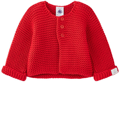 Petit Bateau Classic Knit Cardigan Red (3m, 12m)