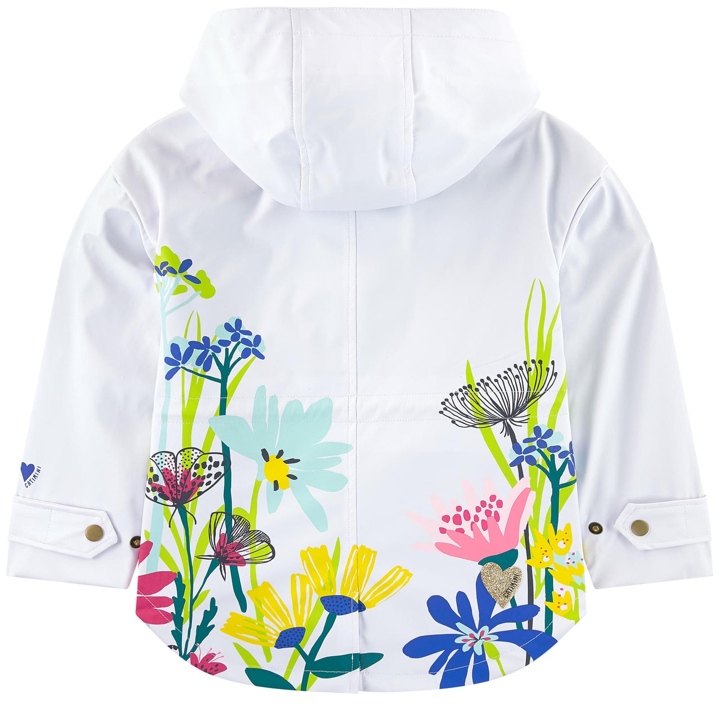 Catimini Girl's Raincoat with Plant Print (Size 5, 6)