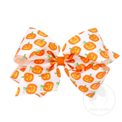 Fall Holiday Prints Bow - Pumpkin