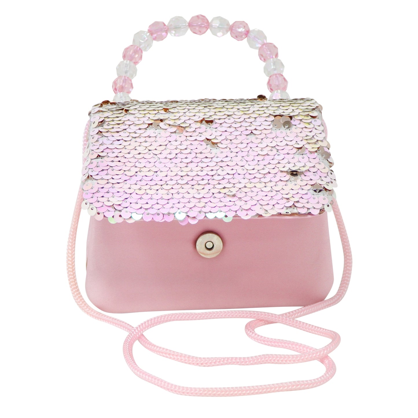 Unicorn Princess Flip Sequin Pink and Gold Hard Handbag