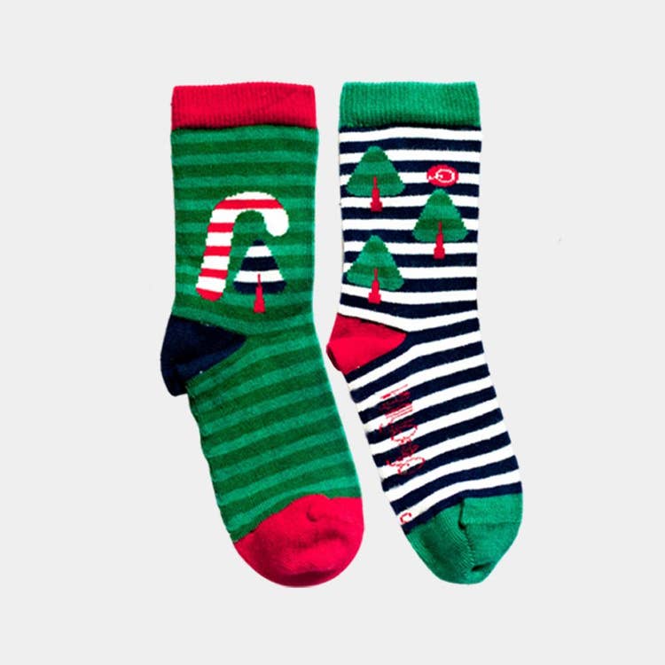 Organic Cotton Kids Socks - Christmas Candy Cane