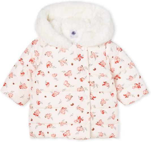 Petit Bateau Baby Girl's Puffy Hooded Floral Jacket (18m)