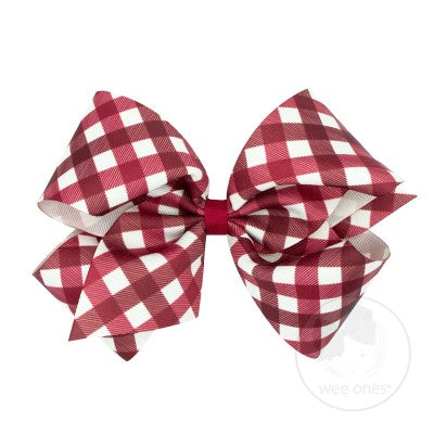 Fall Holiday Prints Bow - Cranberry