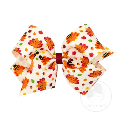 Fall Holiday Prints Bow - Pumpkin