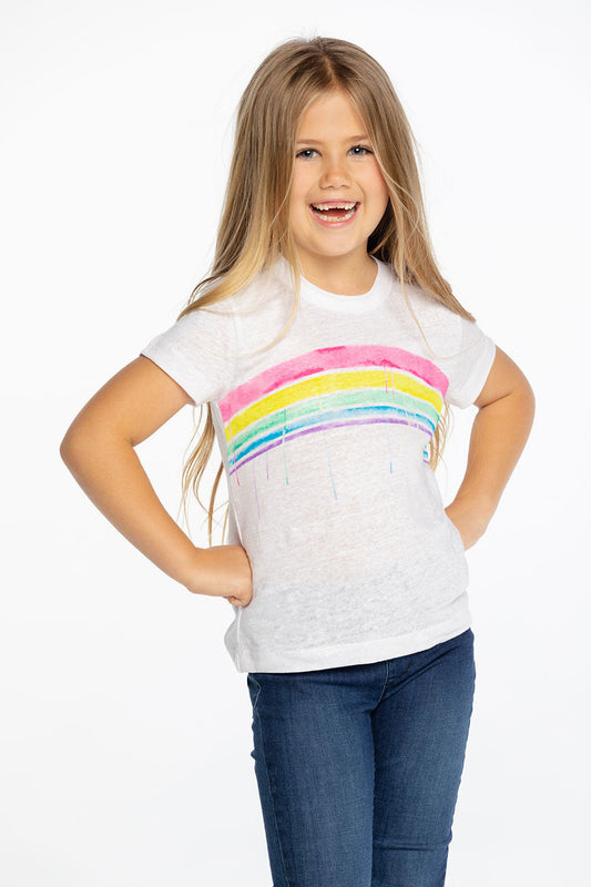 Chaser Girl's Linen T-shirt Rainbow Daze (Size 2, 4)