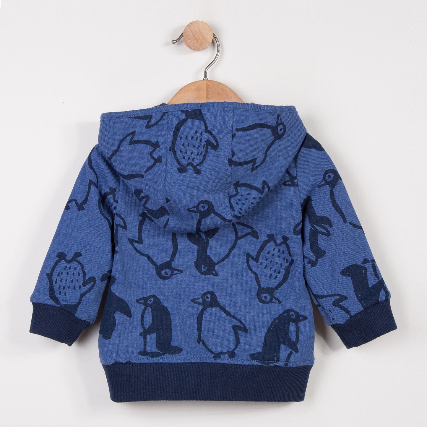 Catimini Zipped Fleece Sweater with Penguins Print
