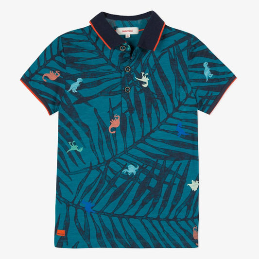 Catimini Kid Boy Polo Shirt with Jungle Print (Size 6)