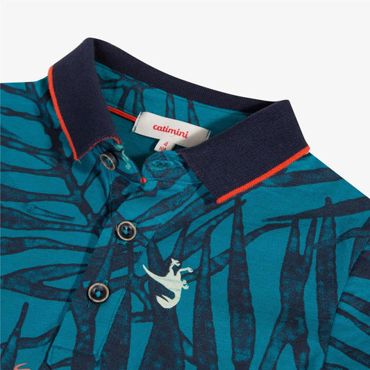 Catimini Kid Boy Polo Shirt with Jungle Print (Size 6)