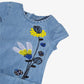 Catimini Baby Girl Light Denim Dress with Embroidered Mimosas (6m, 3T)
