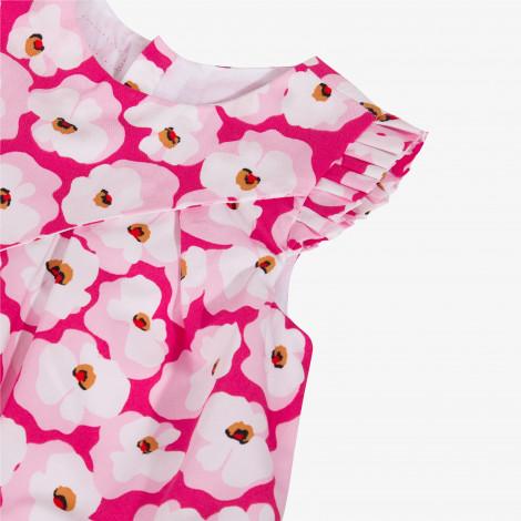 Catimini Poplin Dress Printed with Cherry Blossoms (2A)