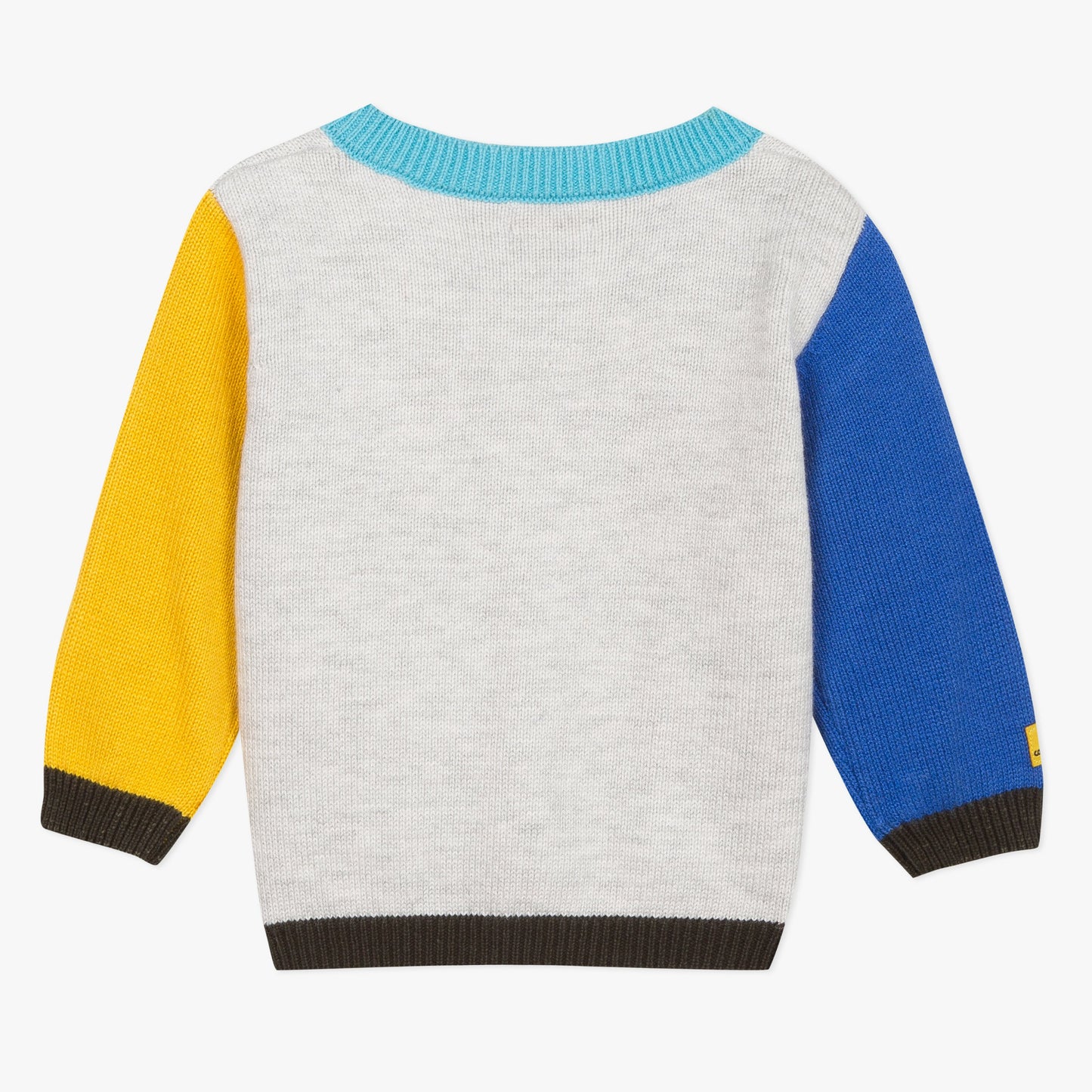 Catimini Baby Boy Color Block Cardigan with Llama Pocket (6m, 12m, 18m)