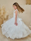 Teter Warm Pearl Neckline Sleeveless Communion Dress with 3D Floral (Size 8, 10)