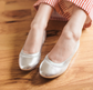 Yosi Samra Girl's Ballet Flat in Metellic Silver (Size 6, 8, 9, 12)