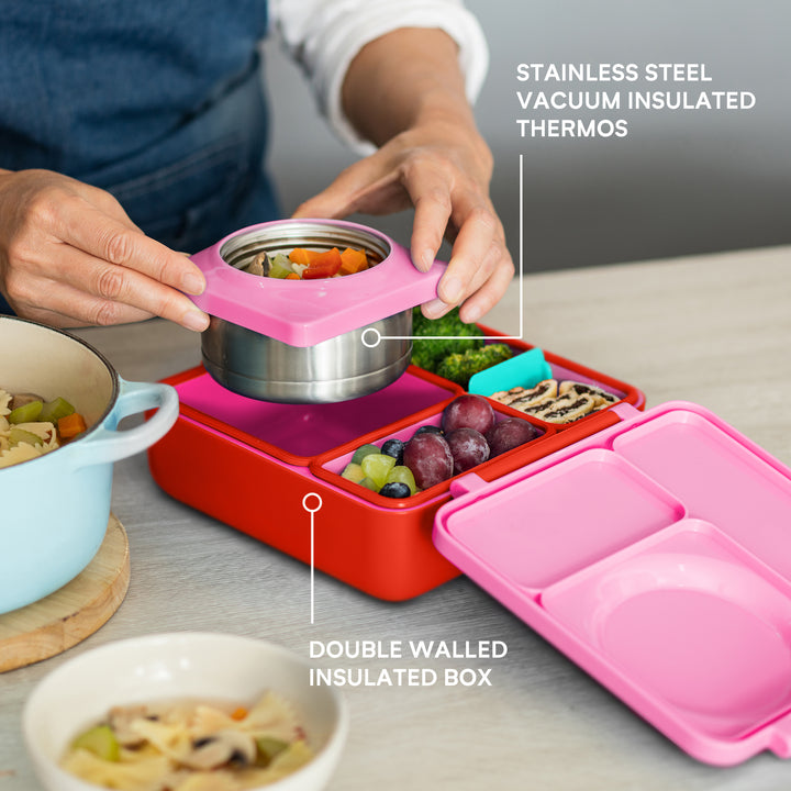 OmieBox with Insulated Thermos New Version (Pink Berry) - On Sale!