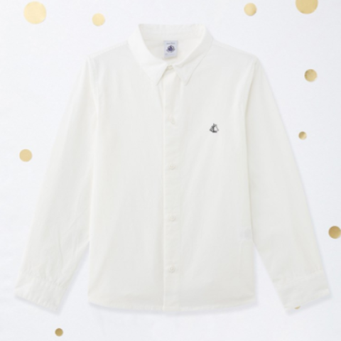 Petit Bateau Boy's White Shirt (Size 3, 4, 8, 10, 12)