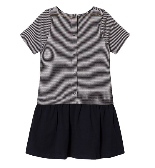 Petit Bateau Baby Girl Short Sleeve Striped Top Dress Navy/White (3m)