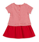 Petit Bateau Baby Girl Short Sleeve Striped Top Dress Red/White