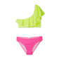 Stella Cove Hot Pink/Yellow Off Shoulder Bikinis (Size 12)